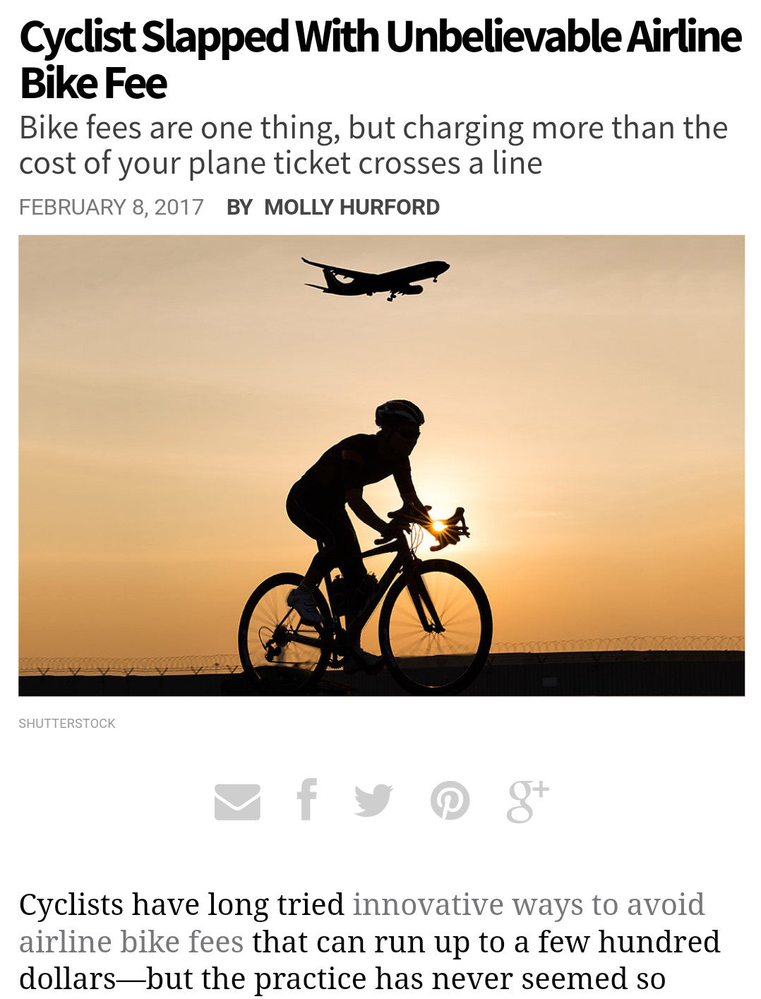 Can You Believe How Much This Junior Cyclist Was Charged To Fly With His Bike?