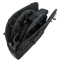 Orucase B2 Bike travel case - open with bike and Frame Protection Kit